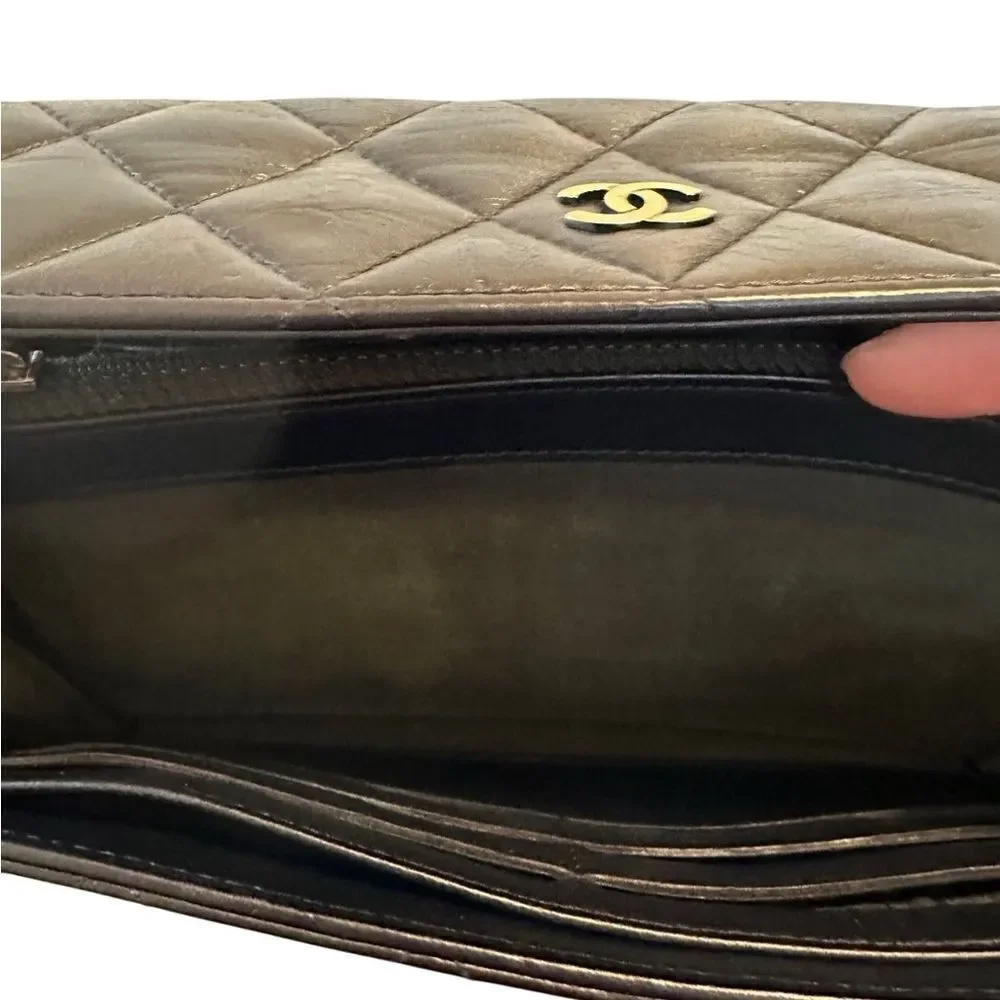 Chanel Black Quilted Leather Wallet